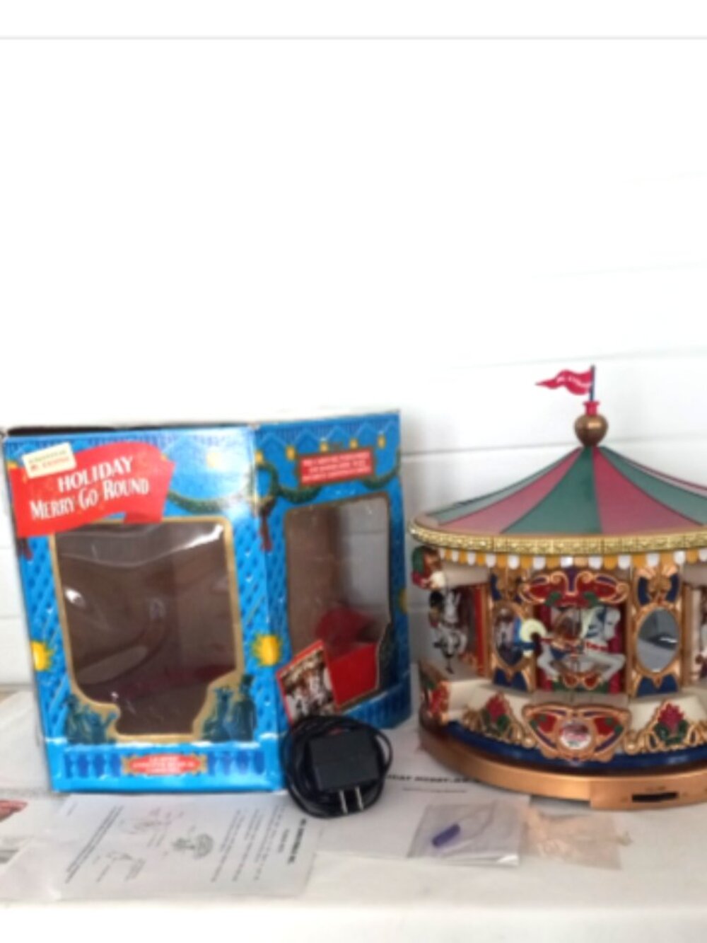 Mr Christmas 1994 Holiday Merry Go Round Carousel Complete IOB Manual Tested Wor
